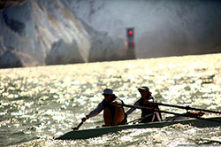 Image of Guin Batton rowing in Coastal Challenge