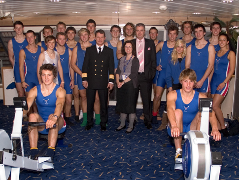The Newcastle University rowers onboard the Princess of Norway