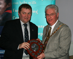 Mark Dewdney recieves his Volunteer of the Year Award