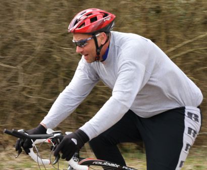 Image of Sir  Steve Redgrave  cycling