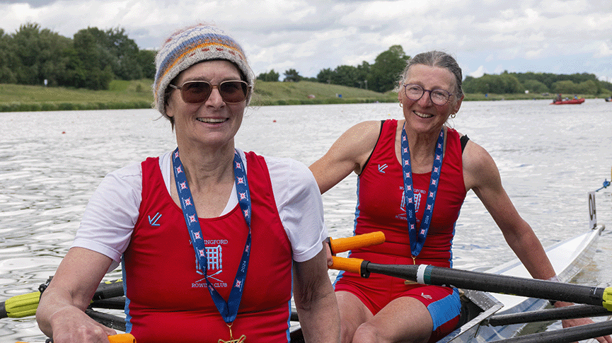 Two women with medals