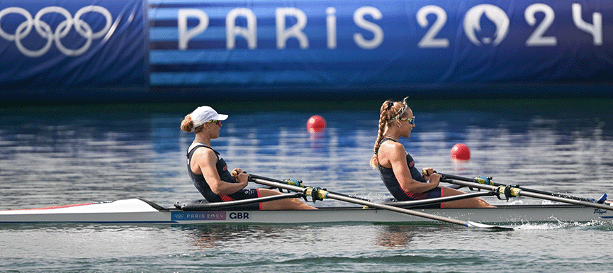 GB W2x Mathilda Hodgkins Byrne and Becky WIlde in Olympic Final 2024