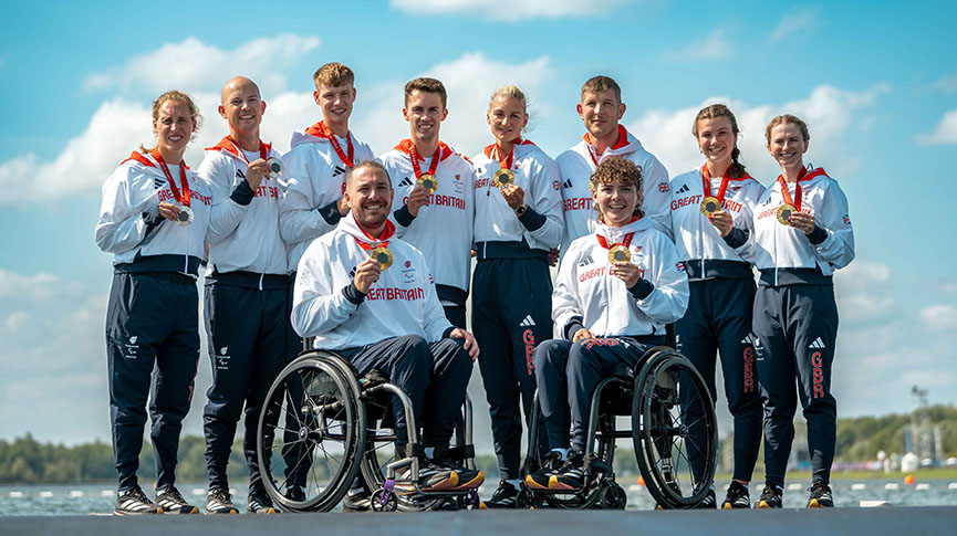 ParalympicsGB rowing team 2024 with medals