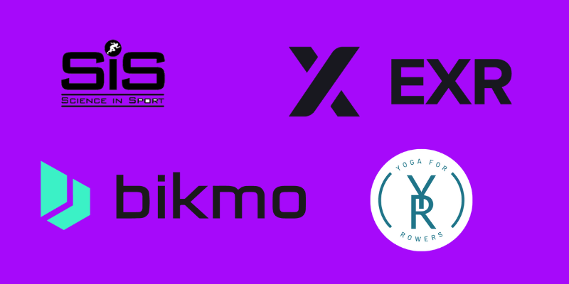 SiS, EXR, bikmo and Yoga for Rowers logos